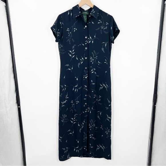 Ralph Lauren Vintage Silk Floral Maxi Dress - Picture 1 of 13